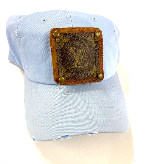 GG22- Light Blue Distressed Dad Hat Brown/Antique - Patches Of Upcycling