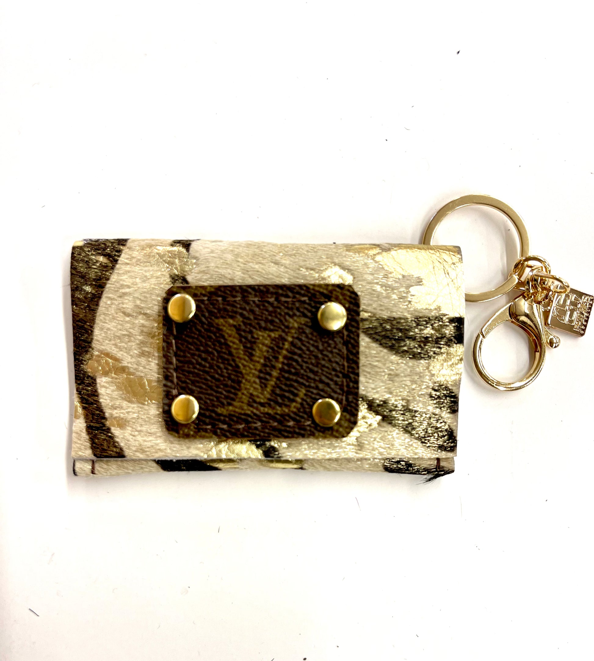 Cardholder multiple options with LV patch no border - Patches Of Upcycling HOH Zebra Acid Gold in Gold hardware Handbag & Wallet Accessories Patches Of Upcycling