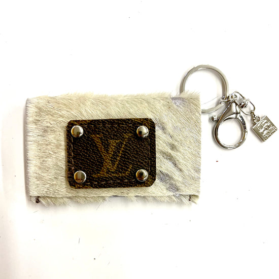 Cardholder multiple options with LV patch no border - Patches Of Upcycling HOH White Acid Silver in Silver hardware Handbag & Wallet Accessories Patches Of Upcycling