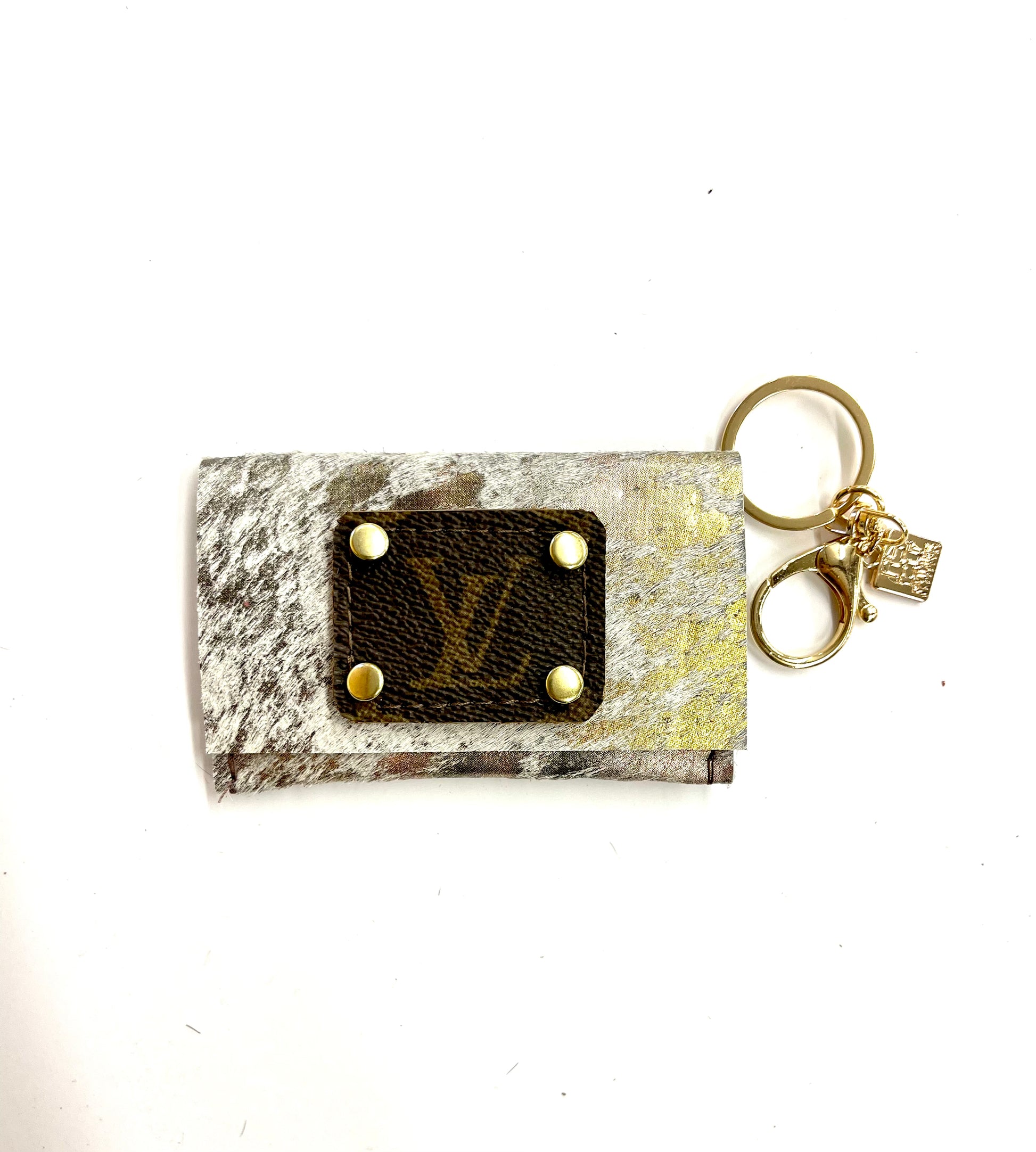 Cardholder multiple options with LV patch no border - Patches Of Upcycling HOH White Acid Sunset in Gold hardware Handbag & Wallet Accessories Patches Of Upcycling