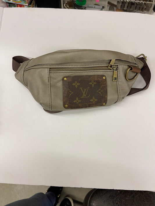 Adjustable Bum bag with a PATCH LV multiple color options - Patches Of Upcycling Light Grey Patches Of Upcycling