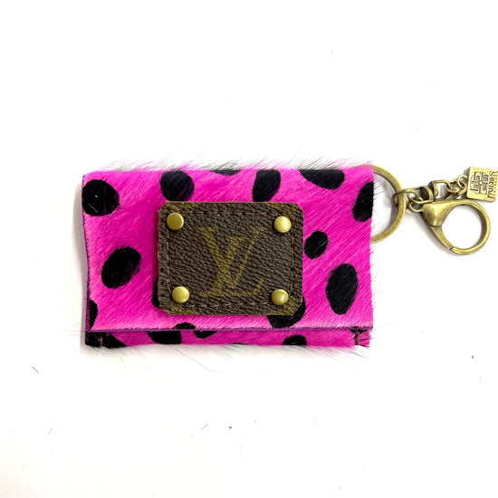 Cardholder multiple options with LV patch no border - Patches Of Upcycling HOH Hot Pink Pony in Antique hardware Handbag & Wallet Accessories Patches Of Upcycling