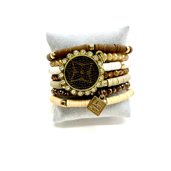 Destiny-Stacked Bracelet set- Gold Clear - Patches Of Upcycling