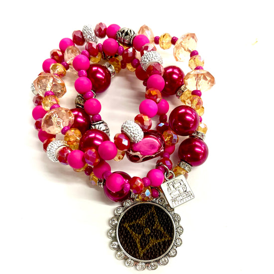 Barbie Sunset Stacked Bracelet set- Silver Clear - Patches Of Upcycling