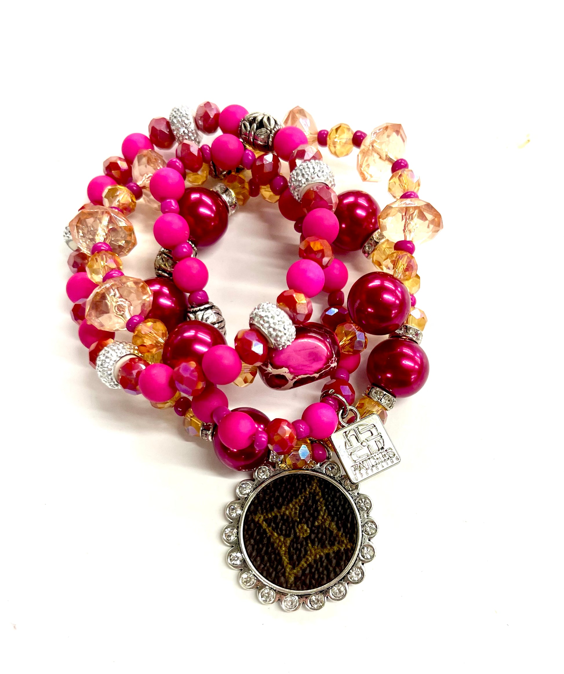 Barbie Sunset Stacked Bracelet set- Silver Clear - Patches Of Upcycling