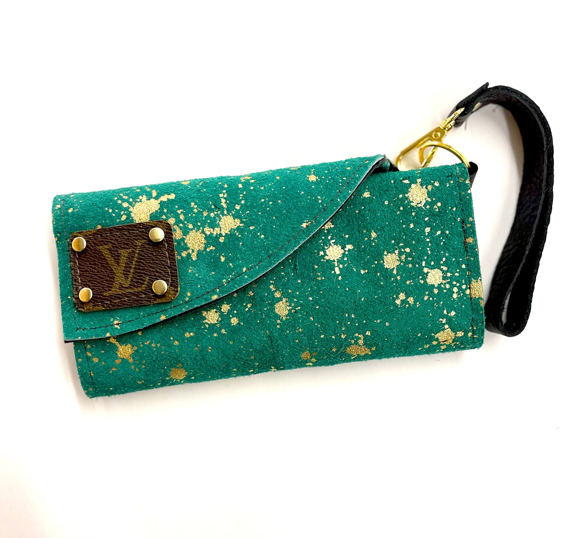 Tri Fold Wristlet Wallet, Embossed colors - Patches Of Upcycling