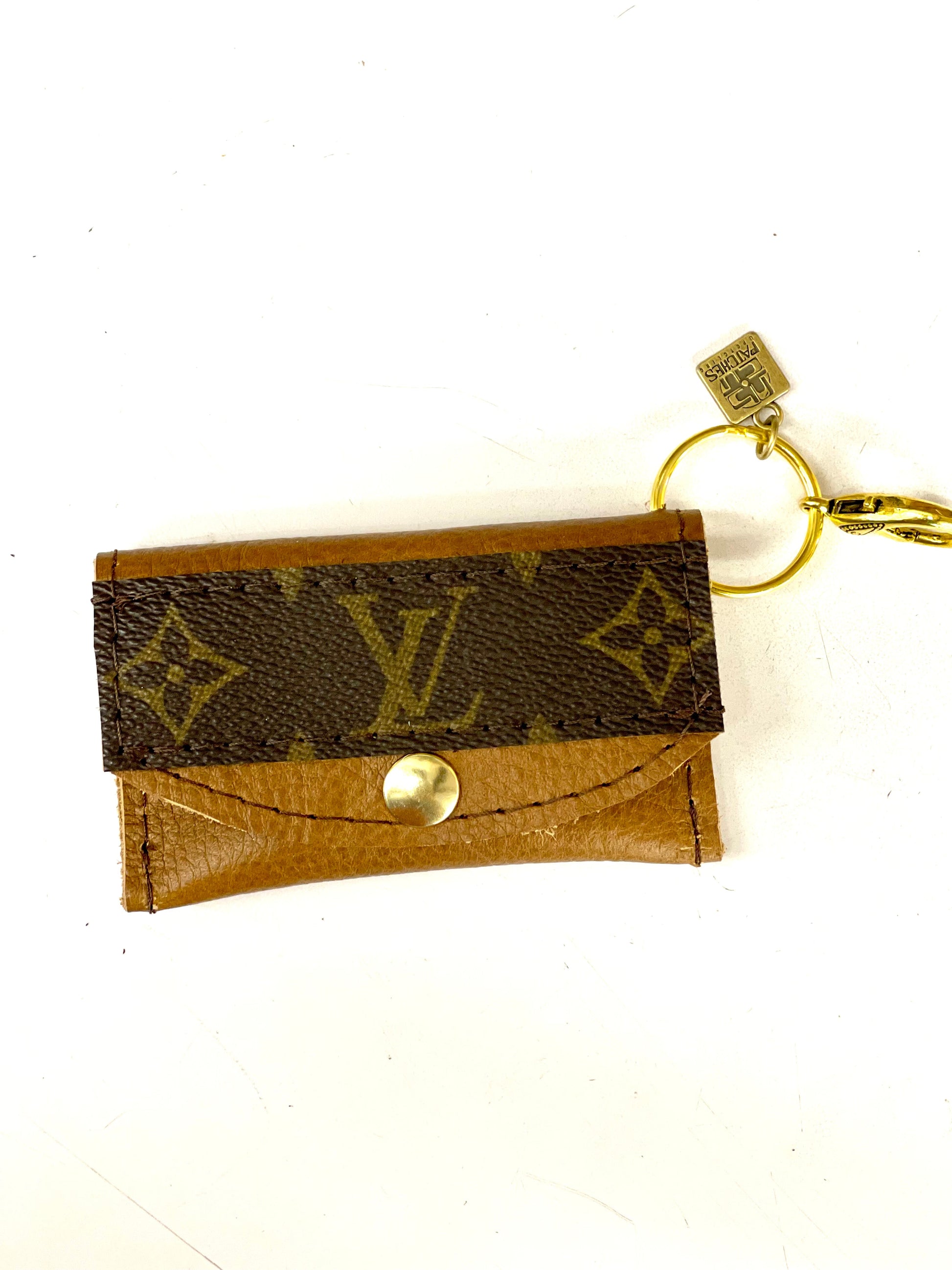 Cardholder with LV strip - Patches Of Upcycling Carmel Handbag & Wallet Accessories Patches Of Upcycling