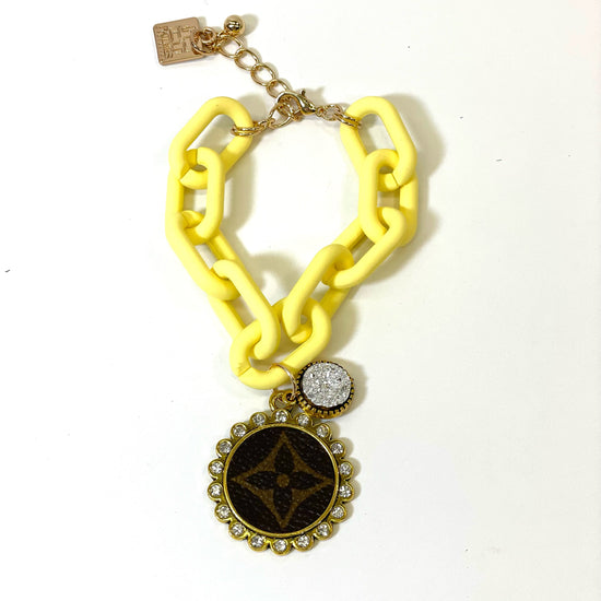 Chain bracelet yellow - Patches Of Upcycling