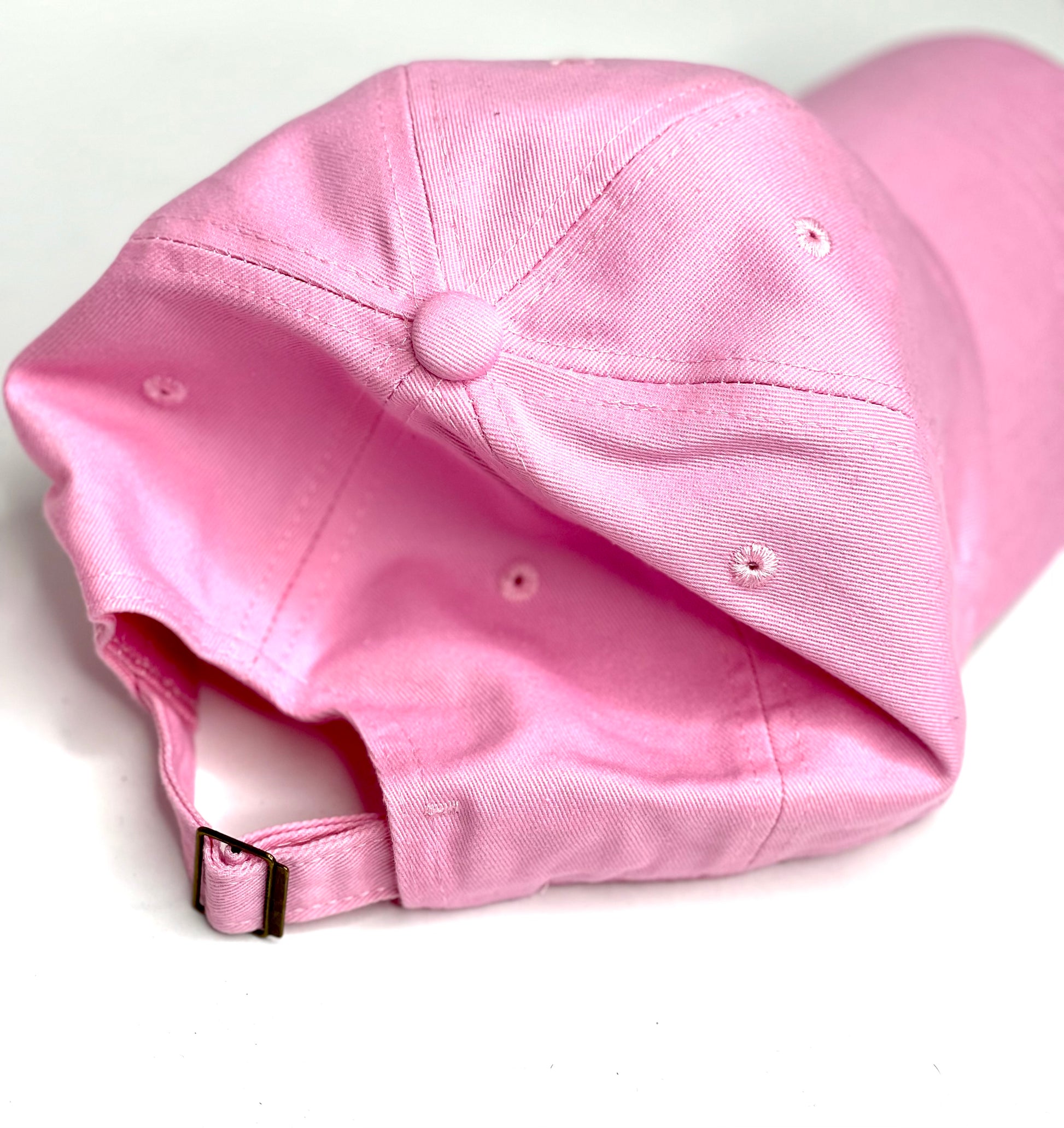 LL4 - Light Pink Dad Hat White/Silver - Patches Of Upcycling