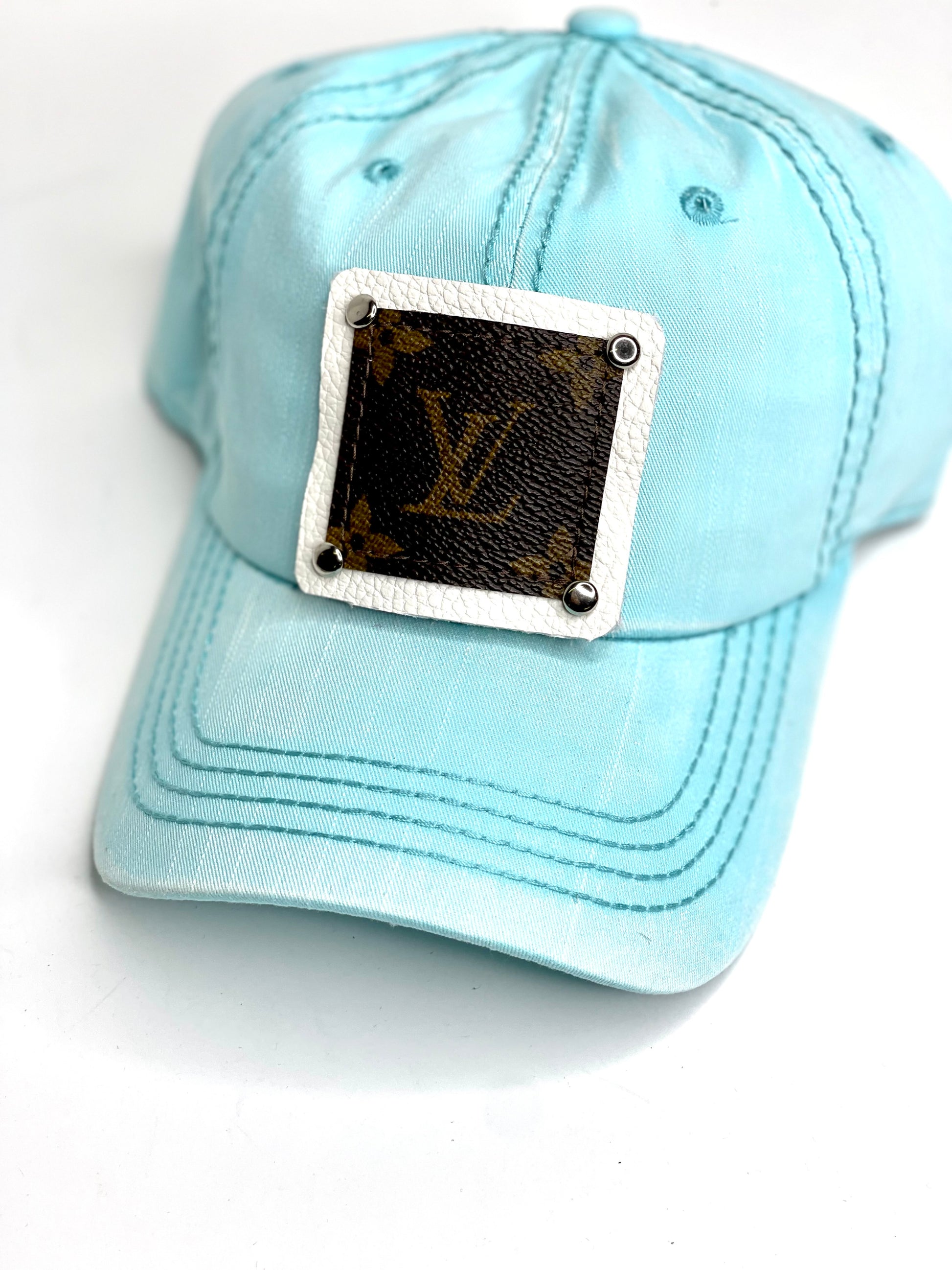 NN1 -Sky Blue Faded Seamed Baseball Hat brown/antique - Patches Of Upcycling