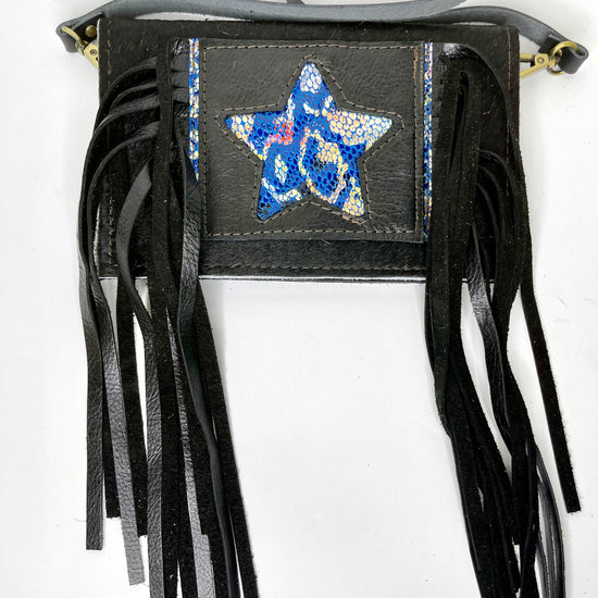 Small Crossbody eagle star black - Patches Of Upcycling