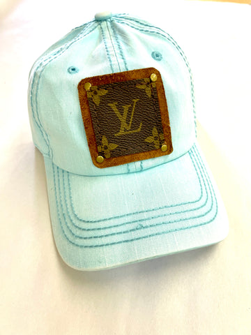 NN1 -Sky Blue Faded Seamed Baseball Hat brown/antique - Patches Of Upcycling