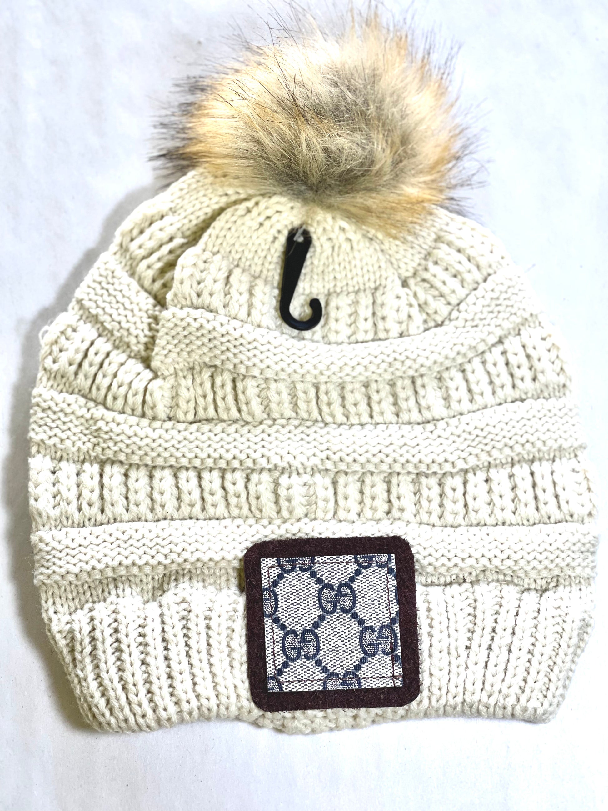 Beanie with Gg patch and antique hardware - Patches Of Upcycling