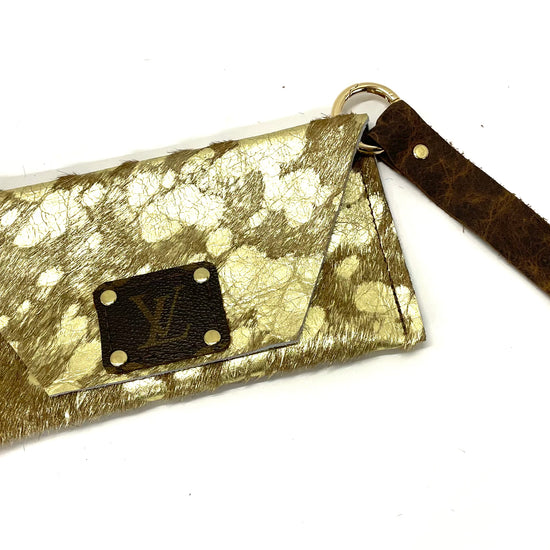 Acid Gold Petite Snap Wristlet - Patches Of Upcycling