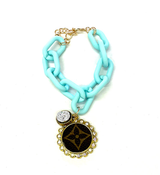 Restocked Chain bracelet mint - Patches Of Upcycling