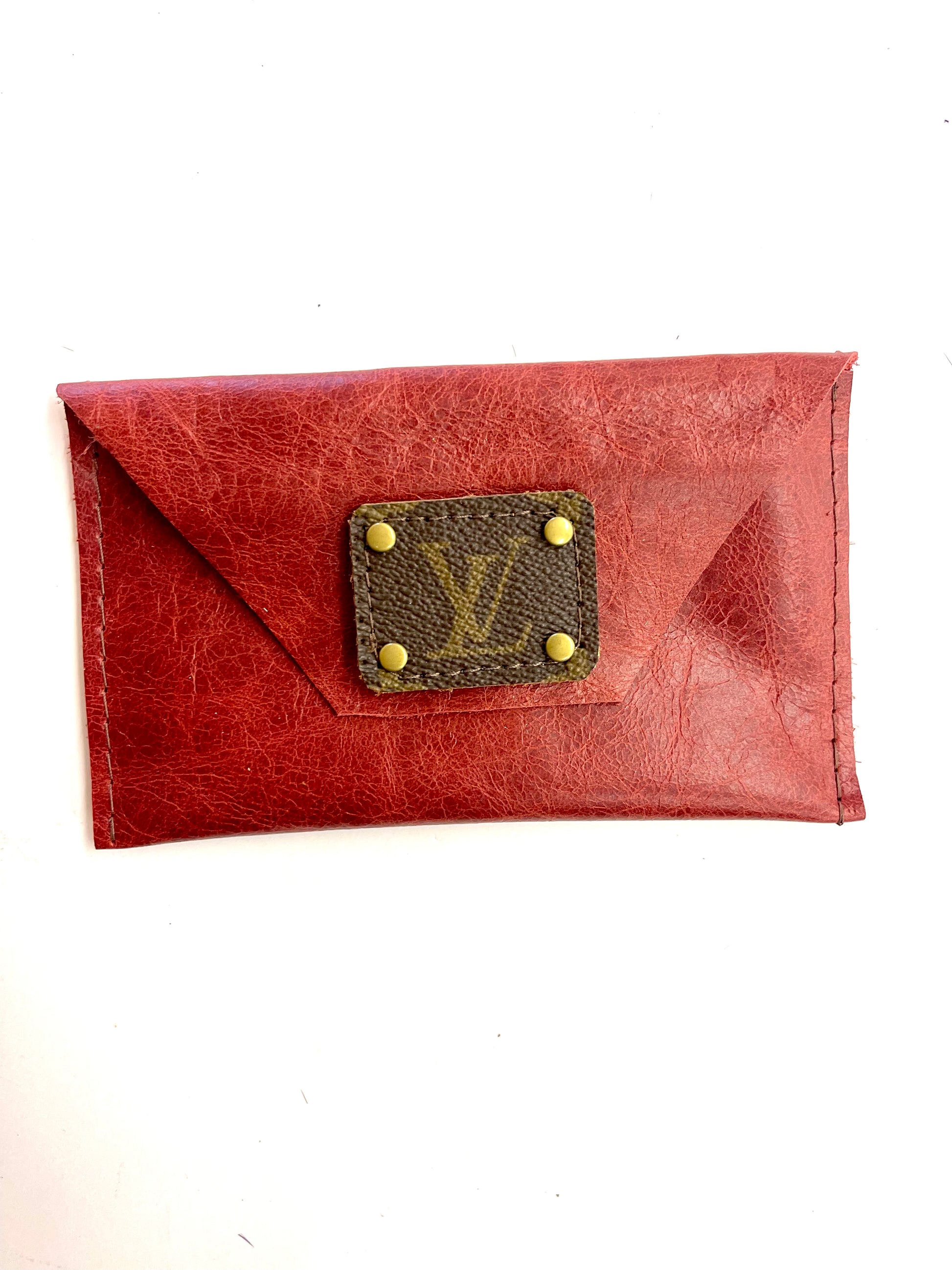 Smooth Red Hide - Large Card Holder - Patches Of Upcycling Antique Handbag & Wallet Accessories Patches Of Upcycling