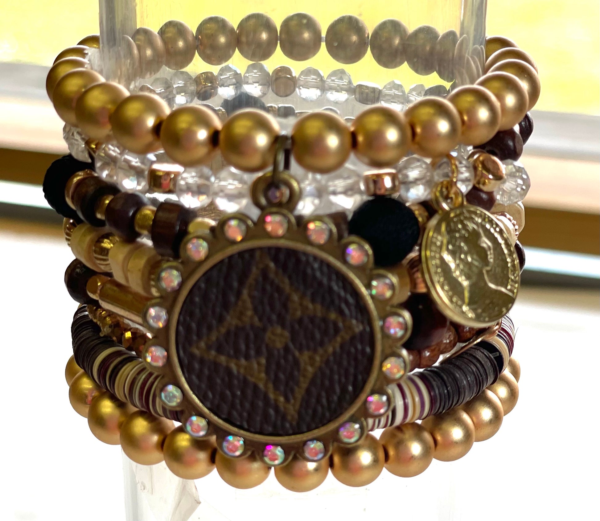 Egyptian - Stacked bracelet Gold Clear - Patches Of Upcycling