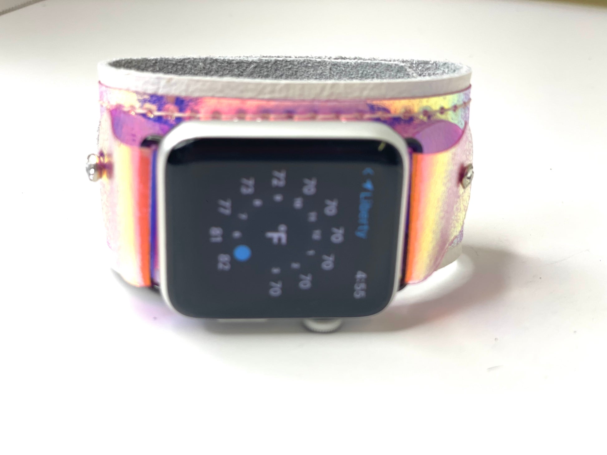 iwatch band pink iridescent (large) - Patches Of Upcycling