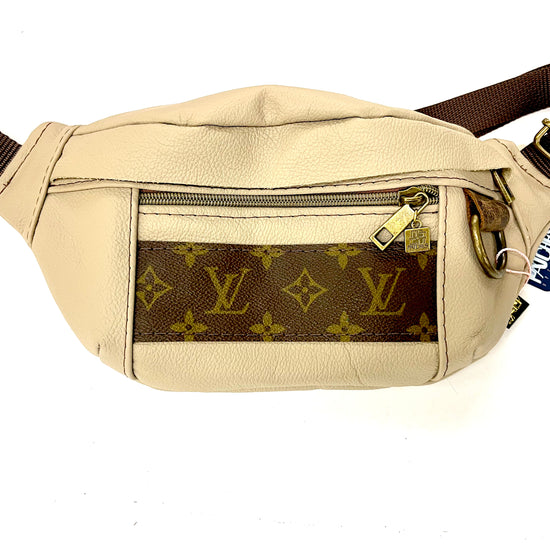Adjustable Bum Bag STRIP LV - Patches Of Upcycling Cream Patches Of Upcycling