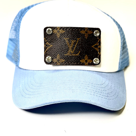 Trucker Foam Hats in Blue, medium no border patch/rhinestone - Patches Of Upcycling