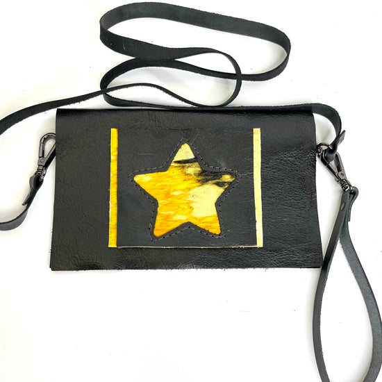 Small Crossbody Star- multiple hide options - Patches Of Upcycling No Fringe / Yellow HOH Handbags A Patch of Upcycling