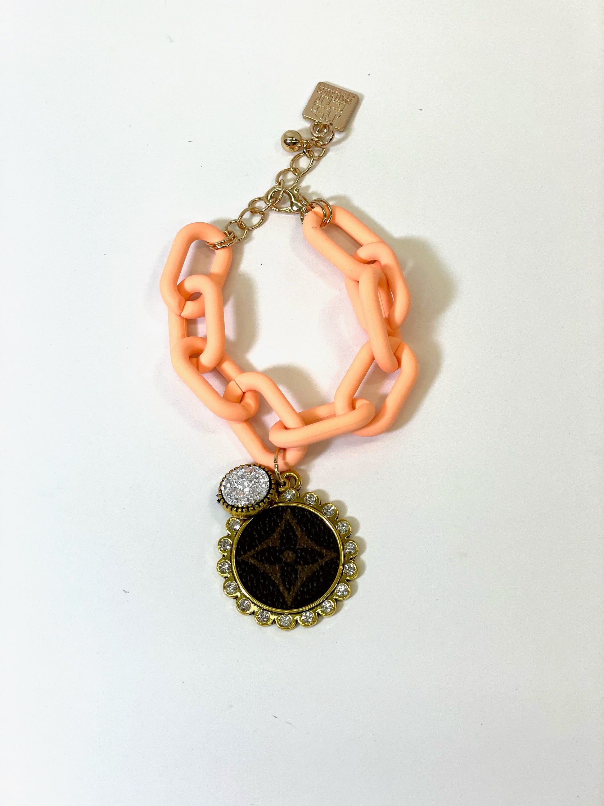 Restocked Chain bracelet orange - Patches Of Upcycling